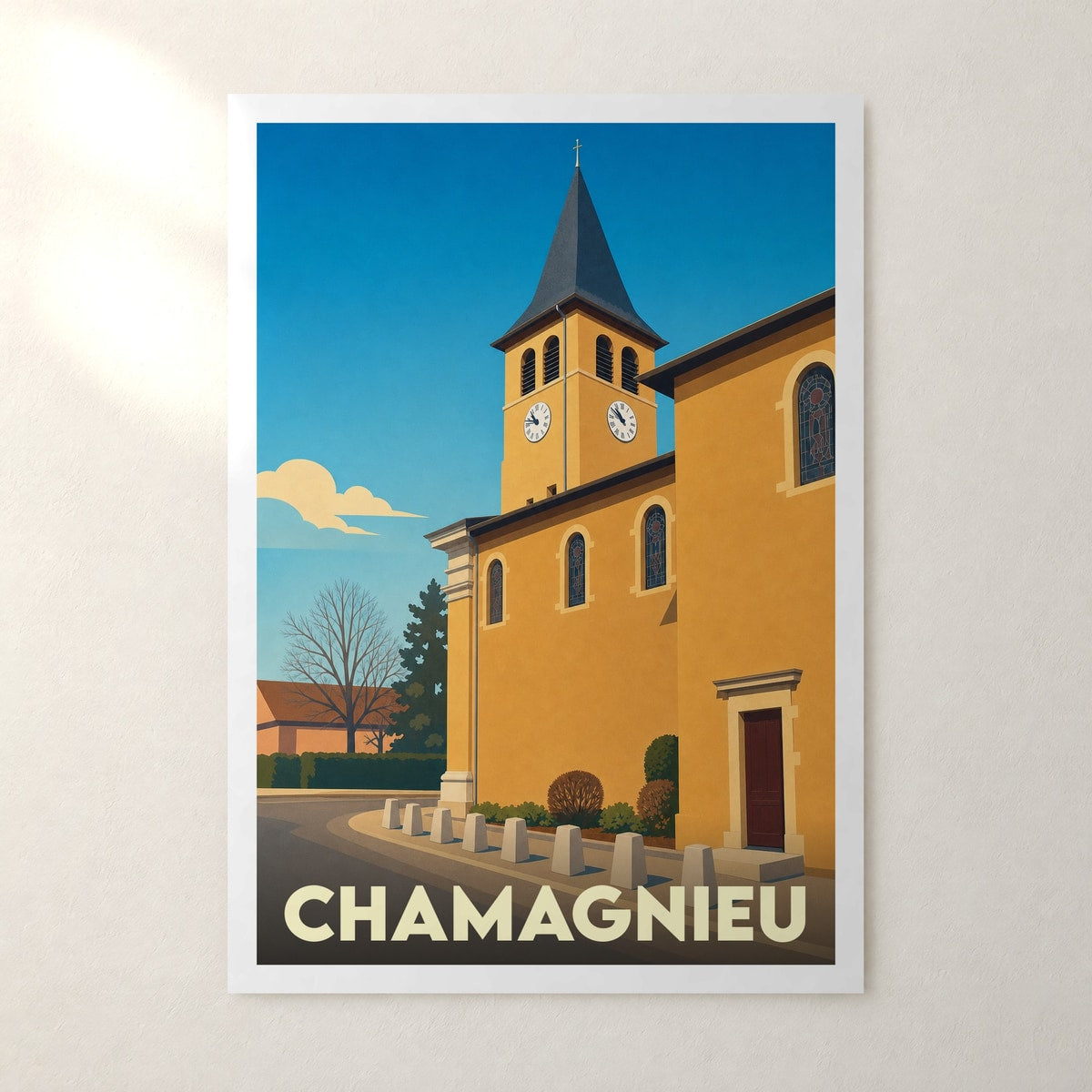 Affiche Chamagnieu – sans cadre, accrochée au mur