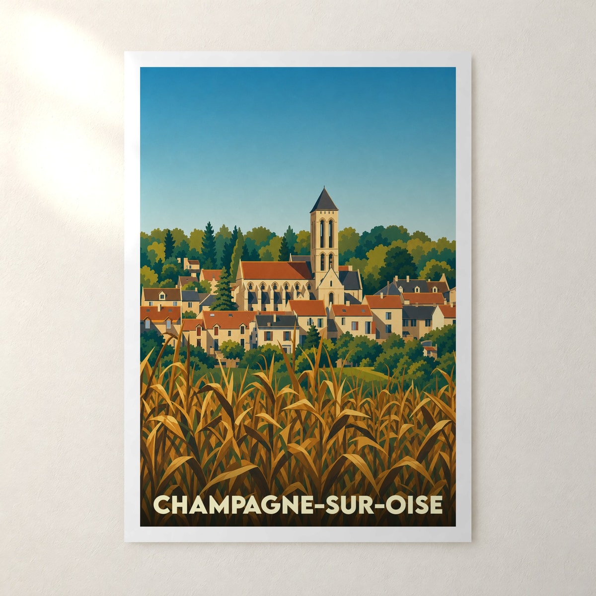 Affiche Champagne-sur-Oise – sans cadre, accrochée au mur