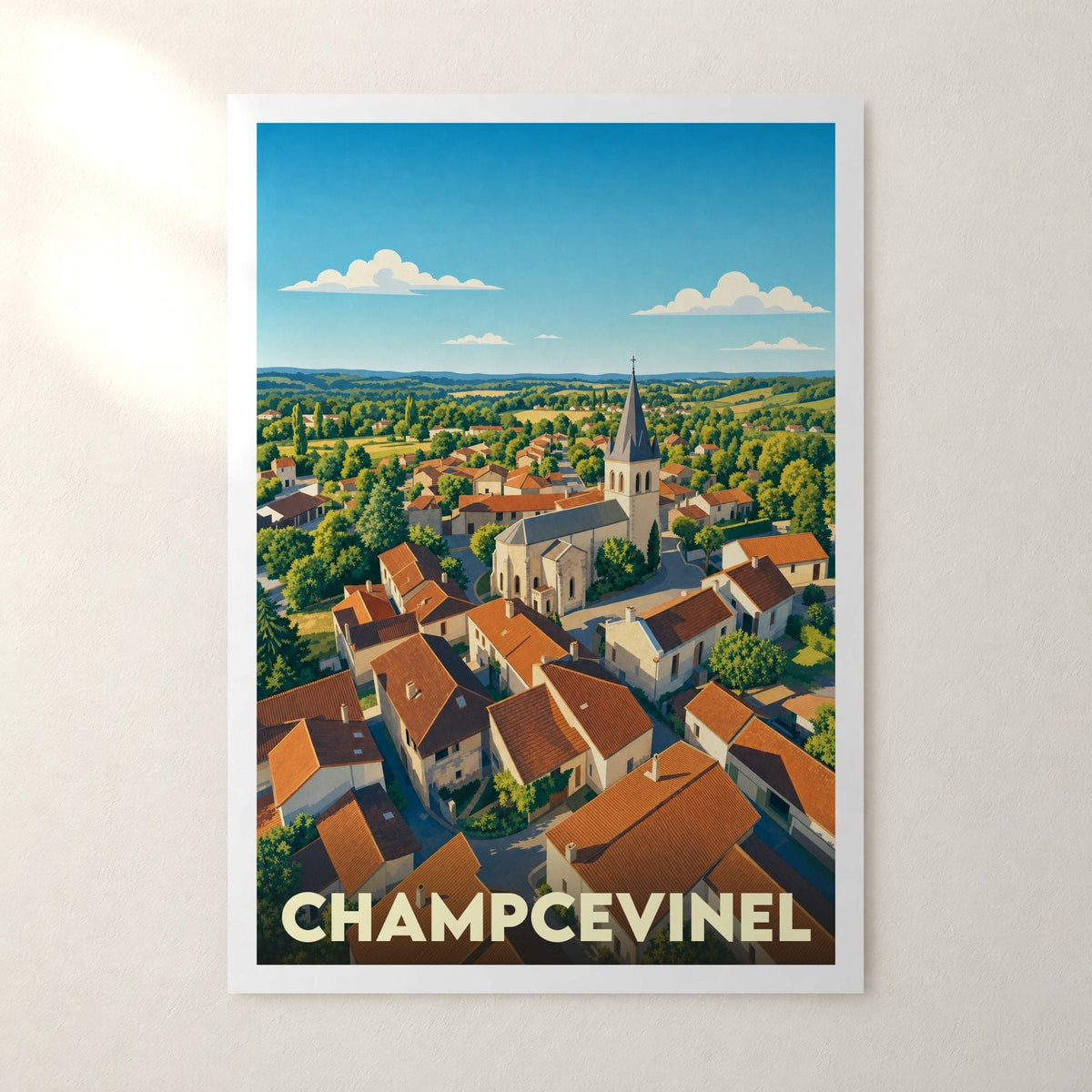 Affiche Champcevinel – sans cadre, accrochée au mur