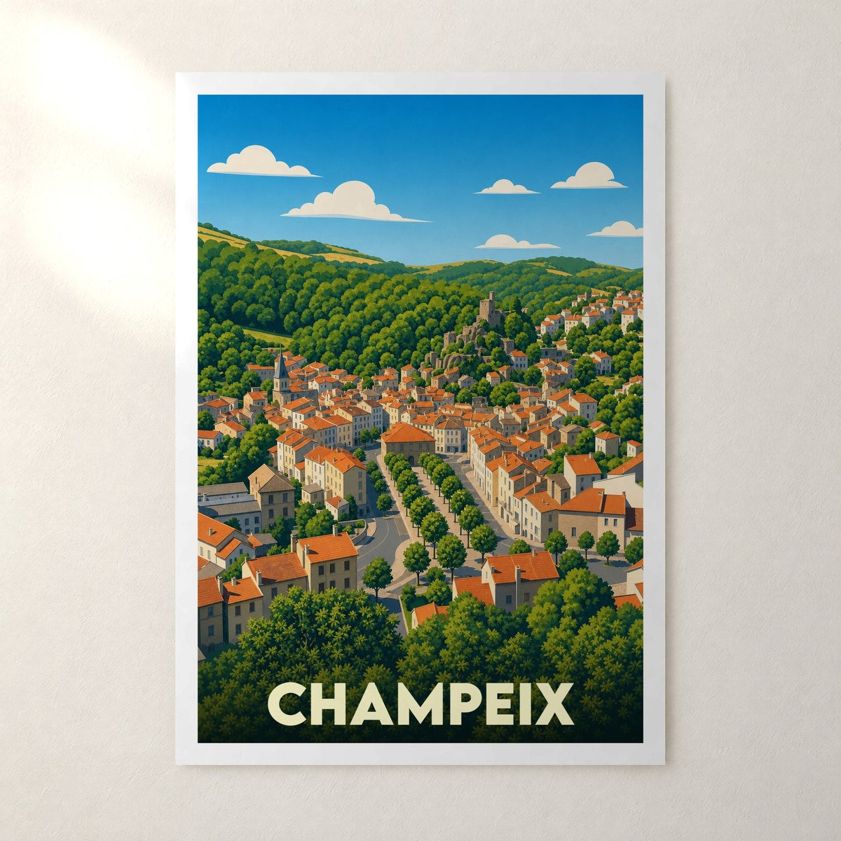 Affiche Champeix – sans cadre, accrochée au mur