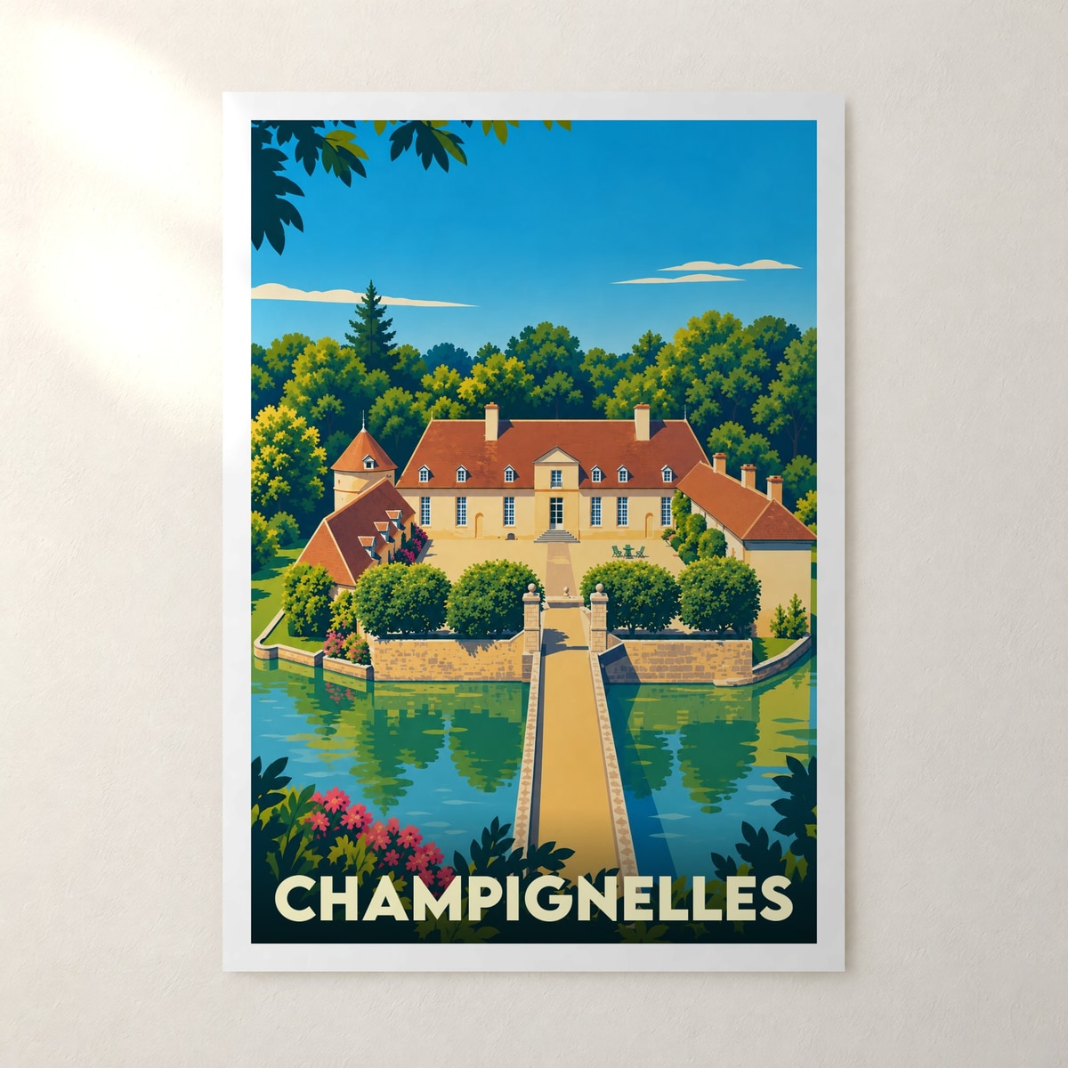 Affiche Champignelles – sans cadre, accrochée au mur