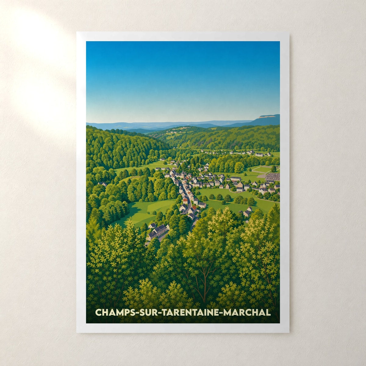 Affiche Champs-sur-Tarentaine-Marchal – sans cadre, accrochée au mur