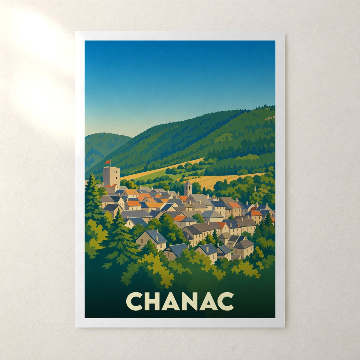 Affiche Chanac – sans cadre, accrochée au mur