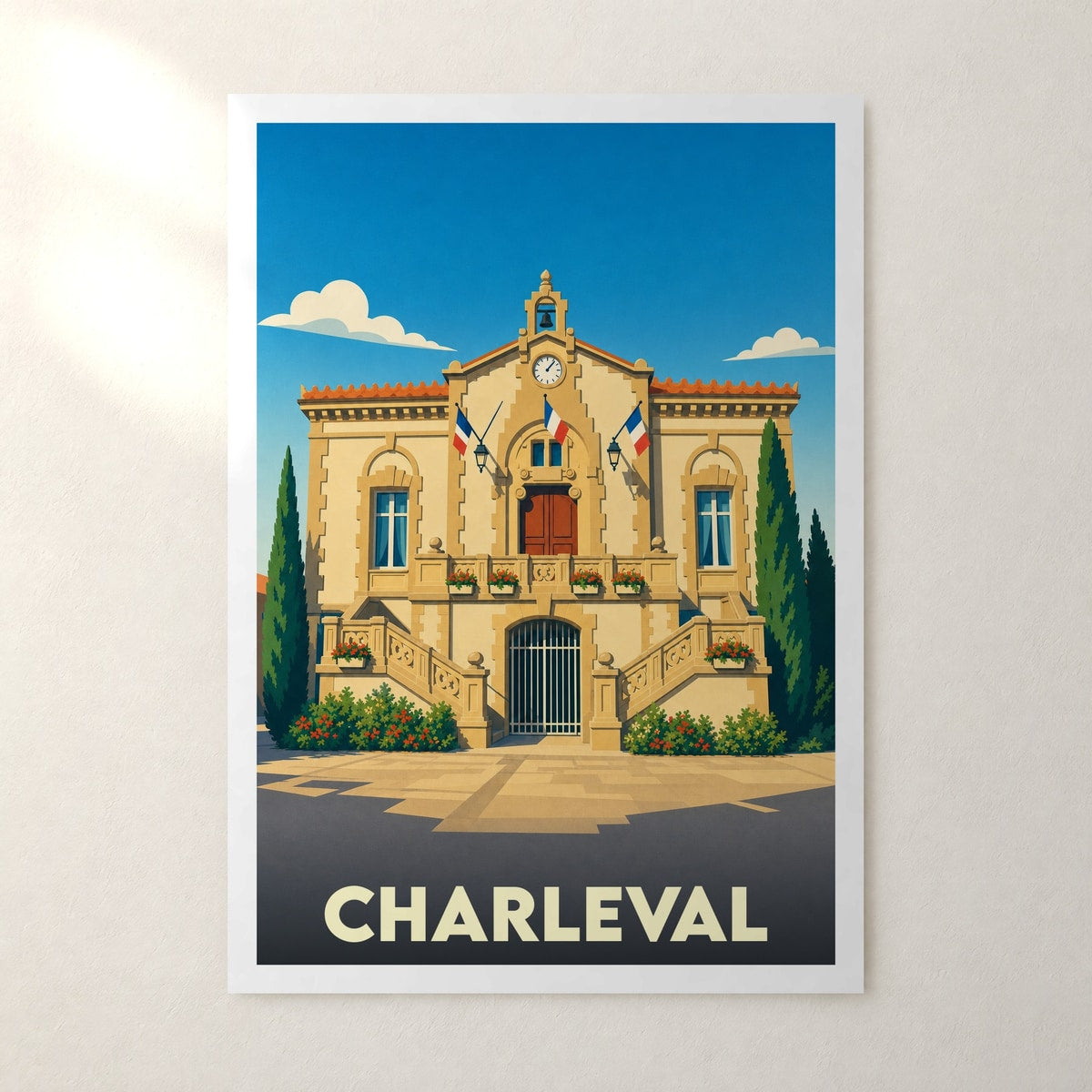 Affiche Charleval – sans cadre, accrochée au mur