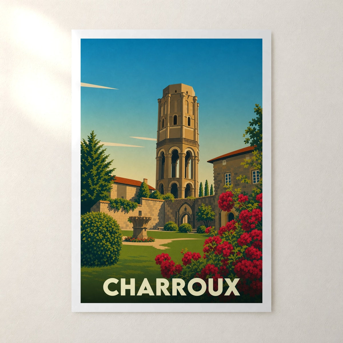 Affiche Charroux – sans cadre, accrochée au mur