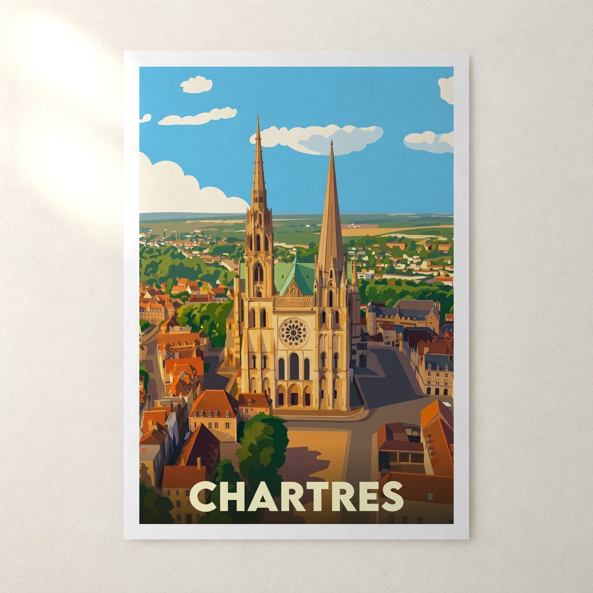 Affiche Chartres – sans cadre, accrochée au mur