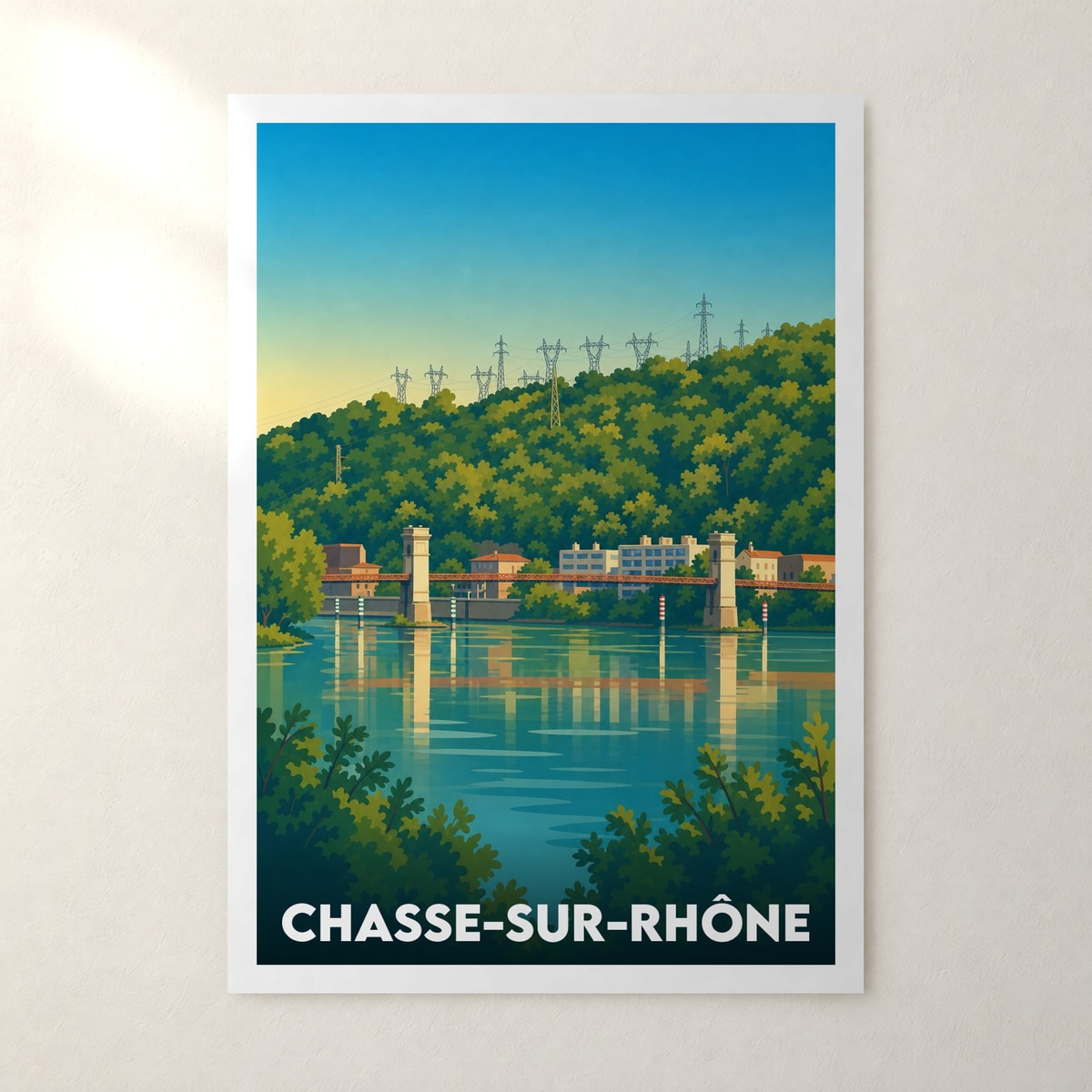 Affiche Chasse-sur-Rhône – sans cadre, accrochée au mur