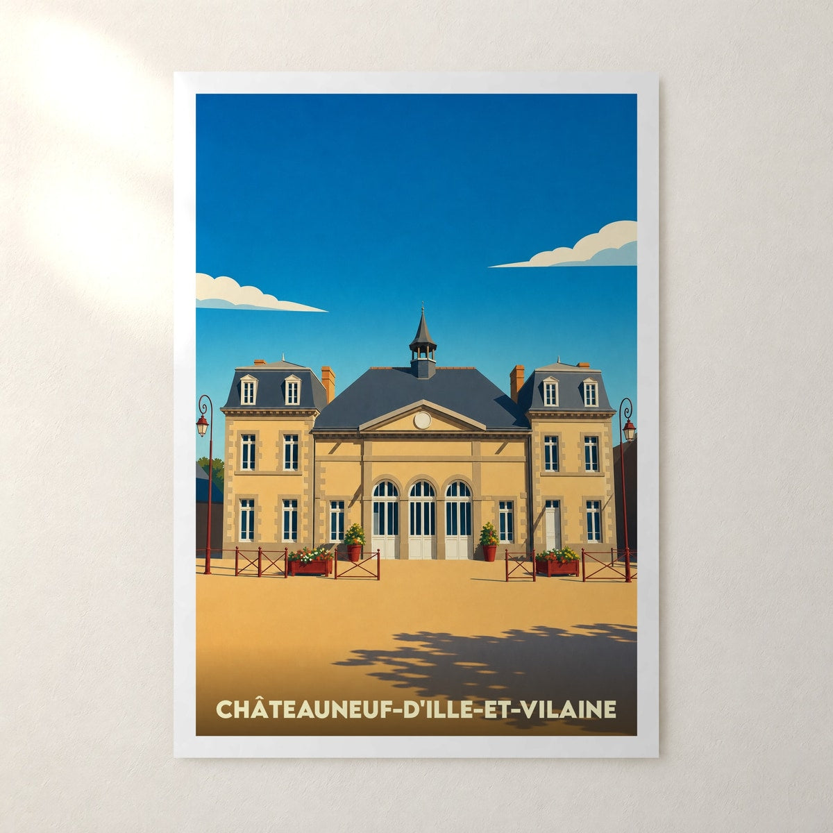 Affiche Châteauneuf-d'Ille-et-Vilaine – sans cadre, accrochée au mur