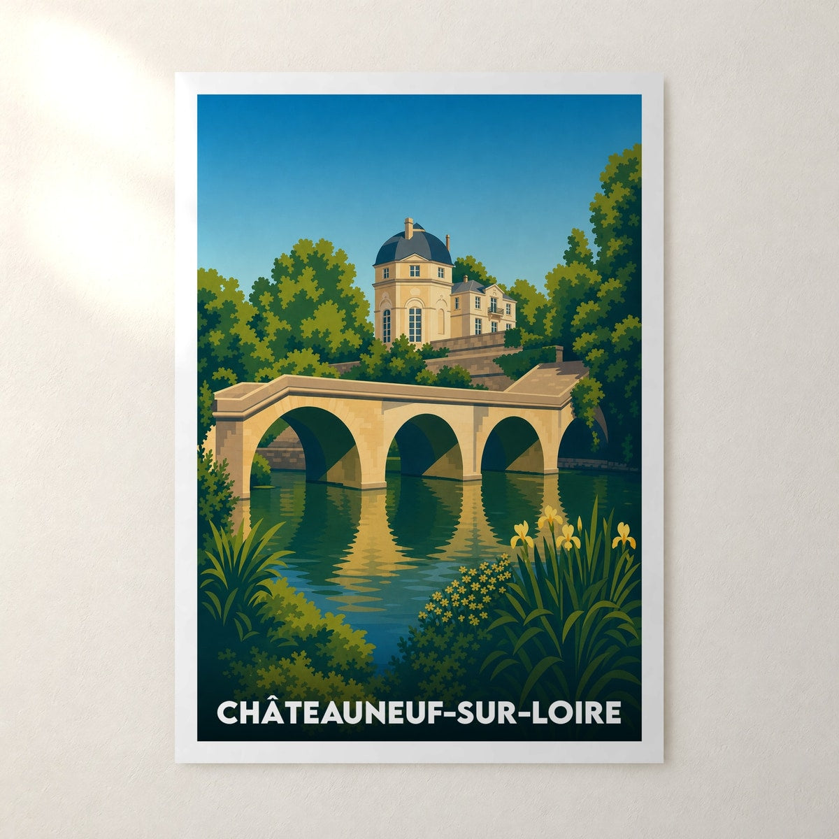 Affiche Châteauneuf-sur-Loire – sans cadre, accrochée au mur