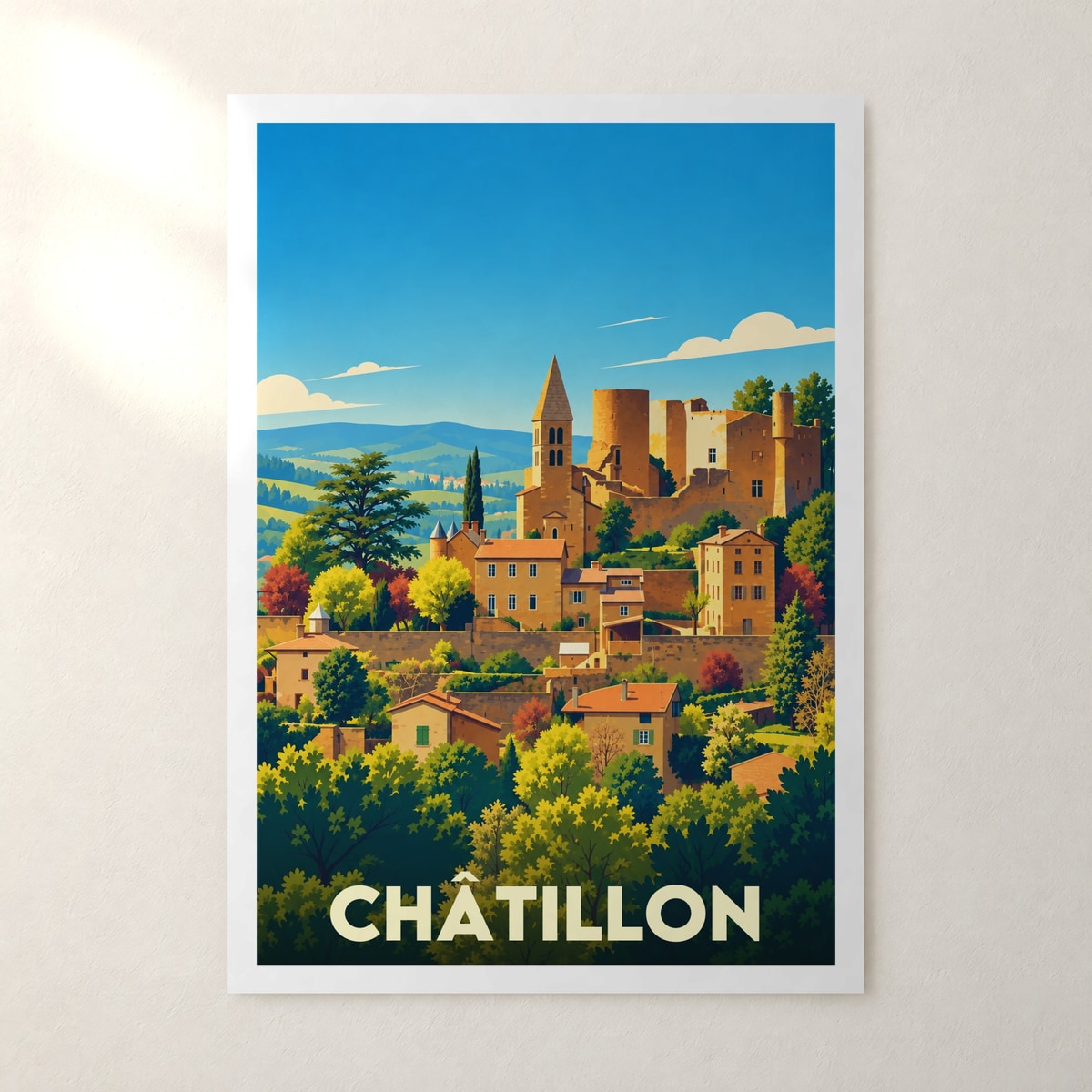 Affiche Châtillon (Rhône) – sans cadre, accrochée au mur