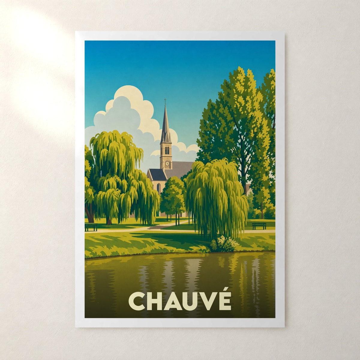 Affiche Chauvé – sans cadre, accrochée au mur