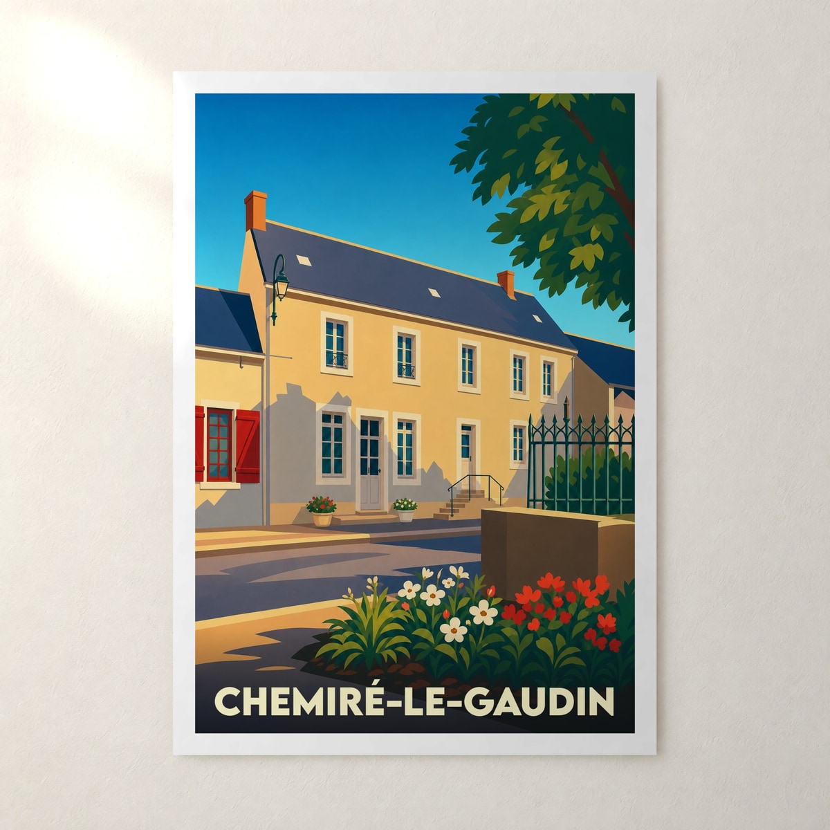 Affiche Chemiré-le-Gaudin – sans cadre, accrochée au mur