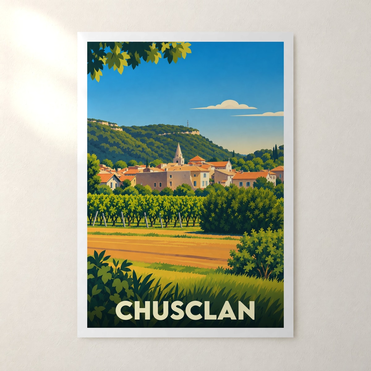 Affiche Chusclan – sans cadre, accrochée au mur
