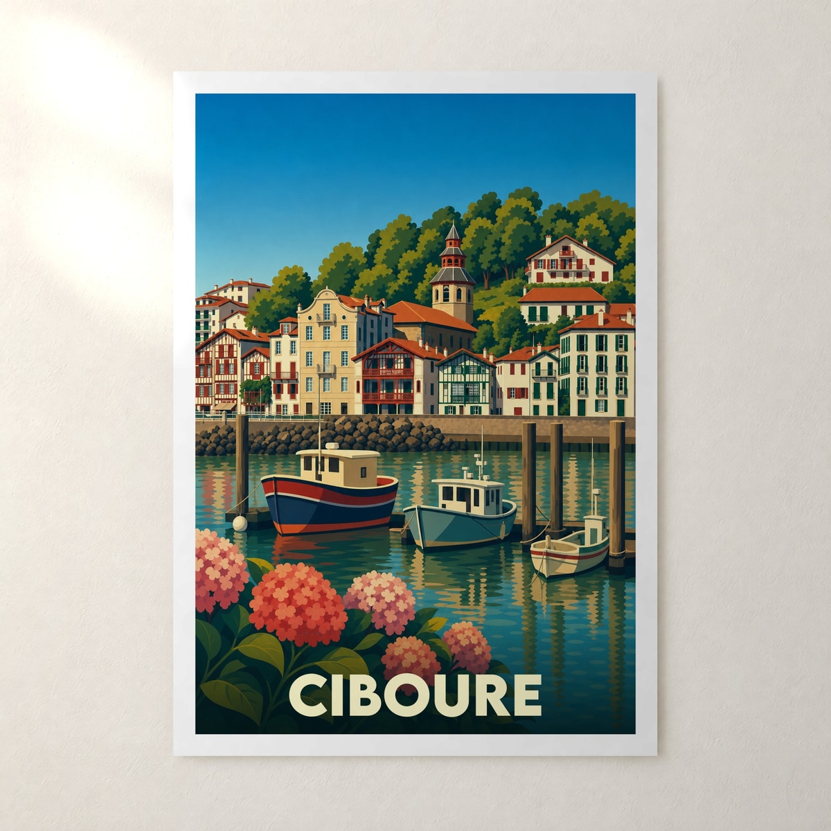 Affiche Ciboure – sans cadre, accrochée au mur