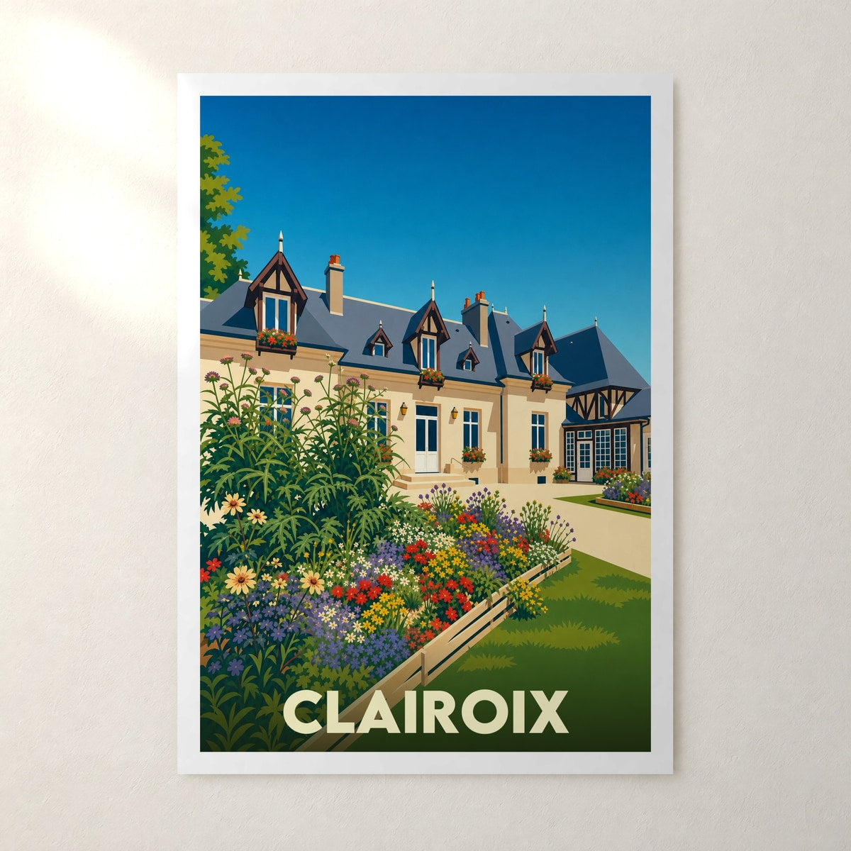 Affiche Clairoix – sans cadre, accrochée au mur
