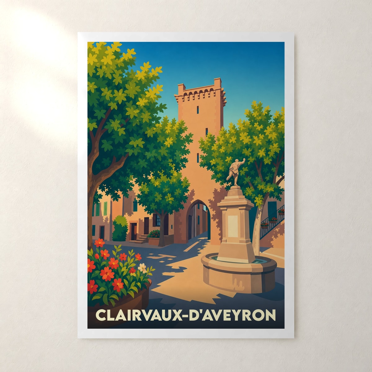 Affiche Clairvaux-d'Aveyron – sans cadre, accrochée au mur