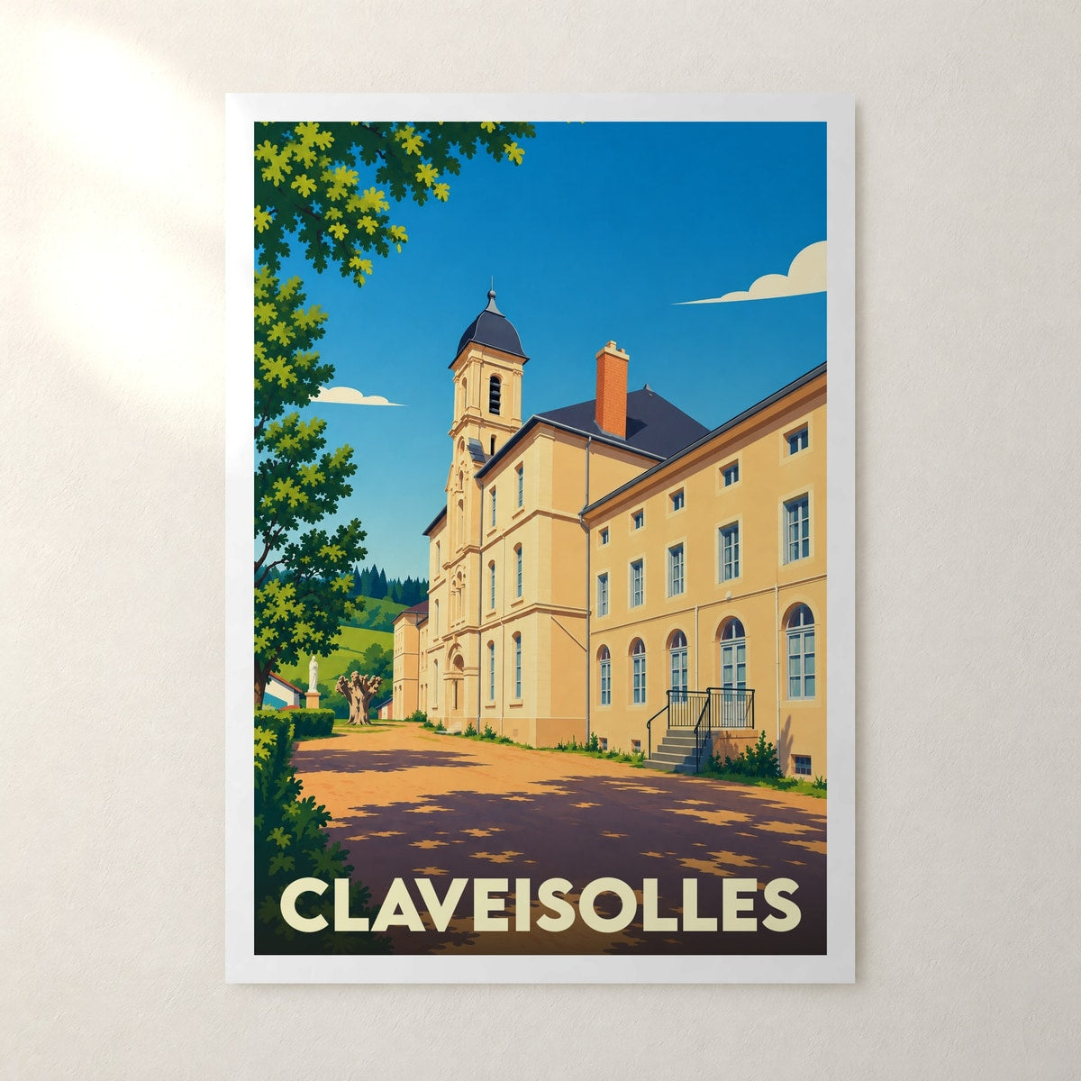 Affiche Claveisolles – sans cadre, accrochée au mur