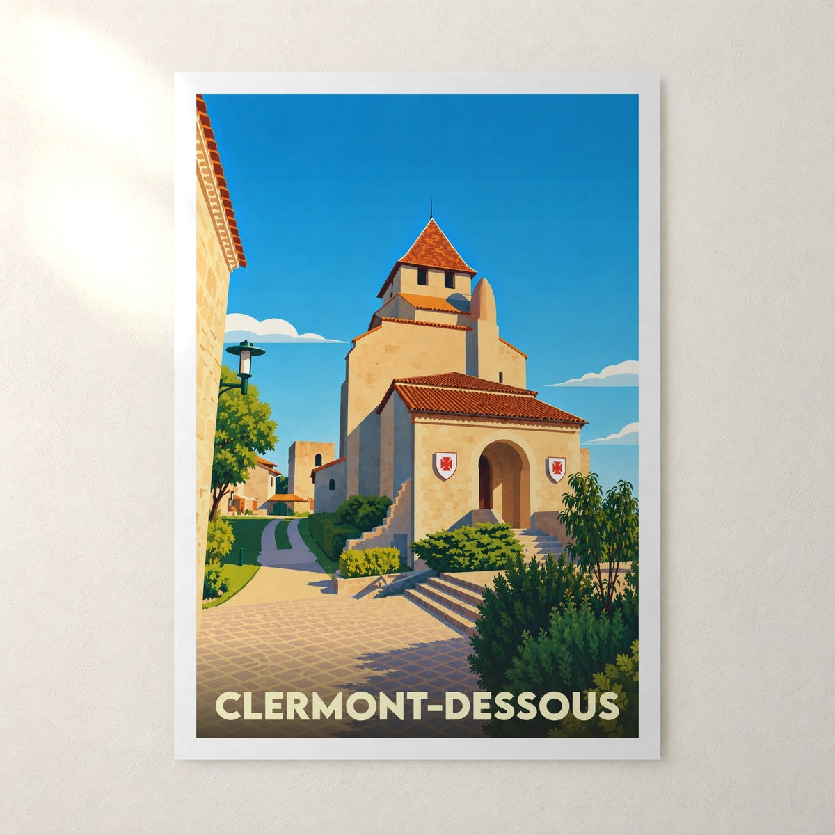Affiche Clermont-Dessous – sans cadre, accrochée au mur
