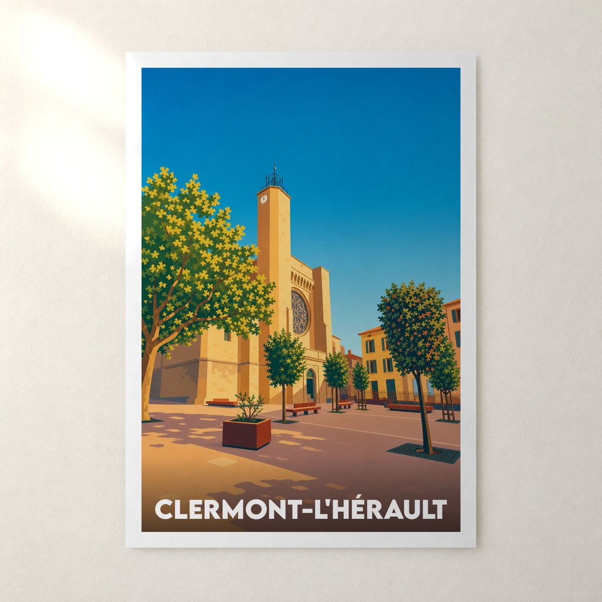 Affiche Clermont-l'Hérault – sans cadre, accrochée au mur