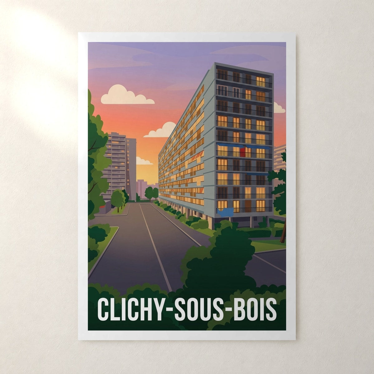 Affiche Clichy-sous-Bois – sans cadre, accrochée au mur