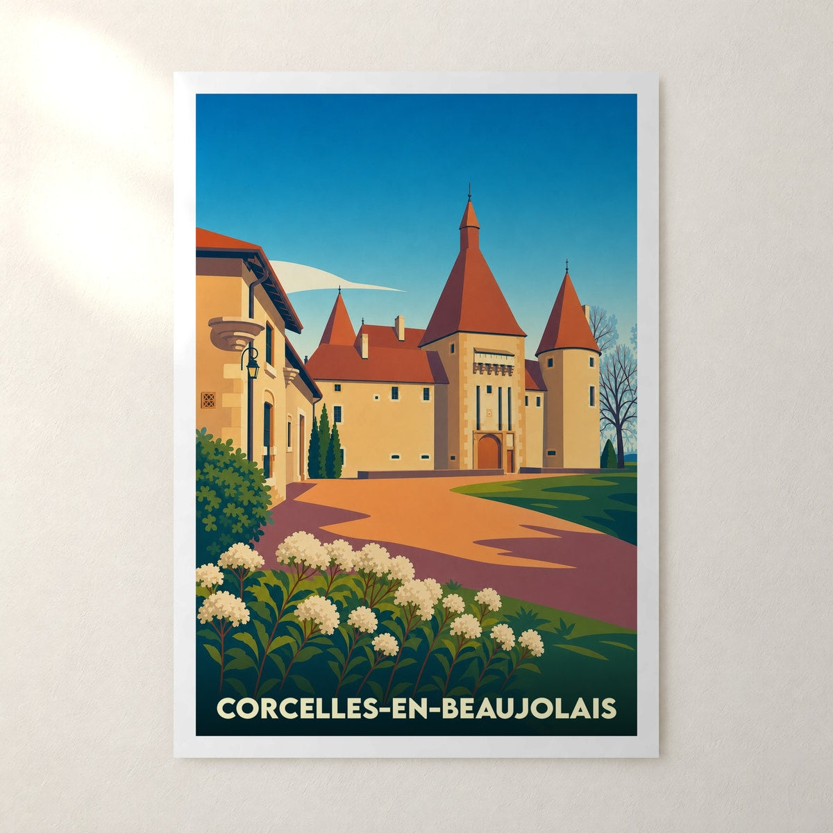Affiche Corcelles-en-Beaujolais – sans cadre, accrochée au mur