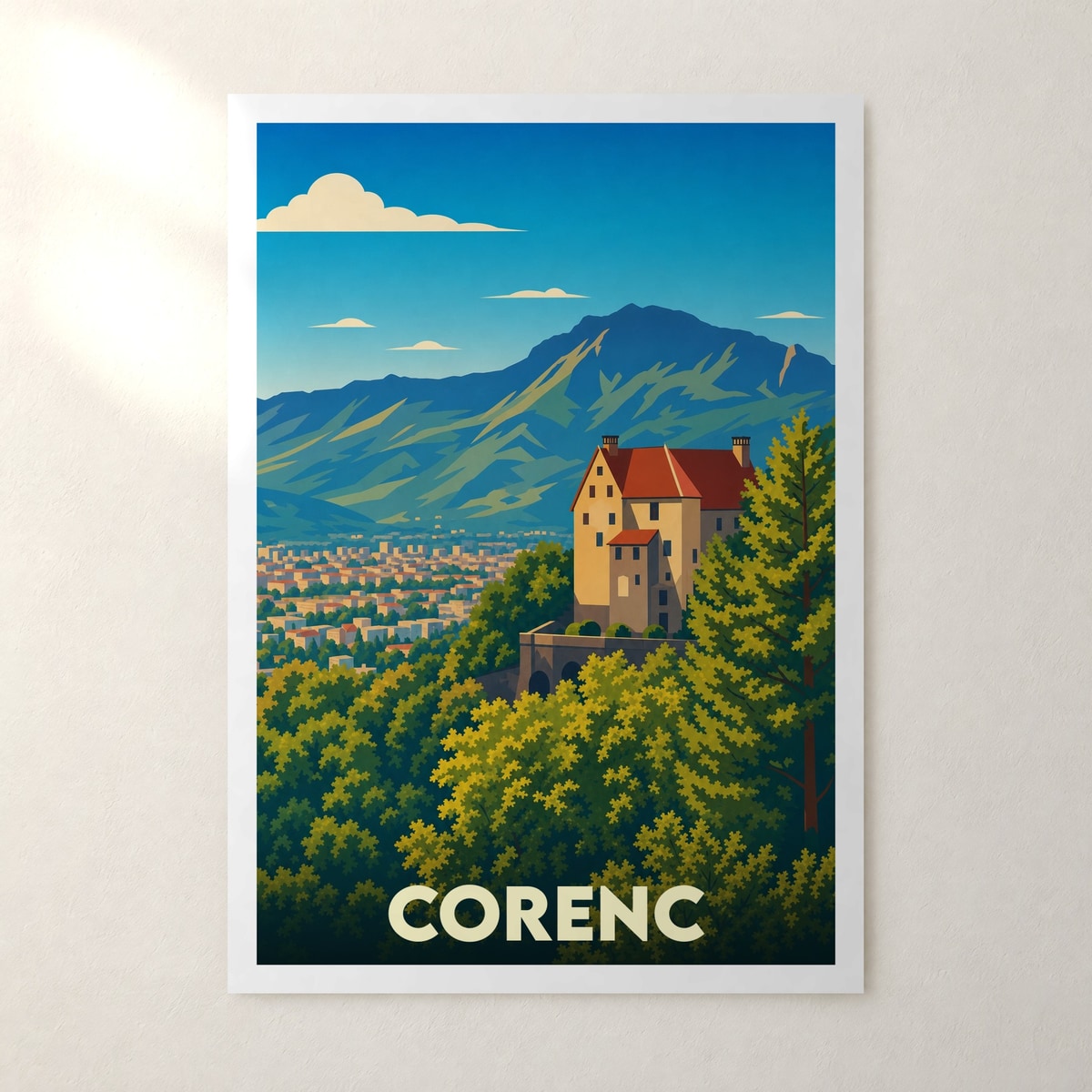 Affiche Corenc – sans cadre, accrochée au mur