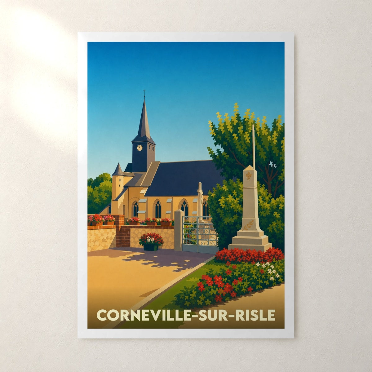 Affiche Corneville-sur-Risle – sans cadre, accrochée au mur