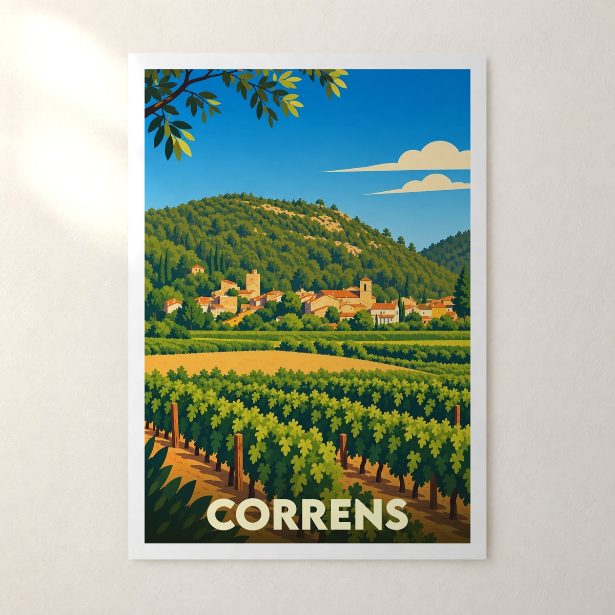 Affiche Correns – sans cadre, accrochée au mur