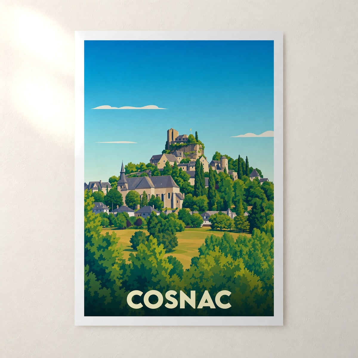 Affiche Cosnac – sans cadre, accrochée au mur