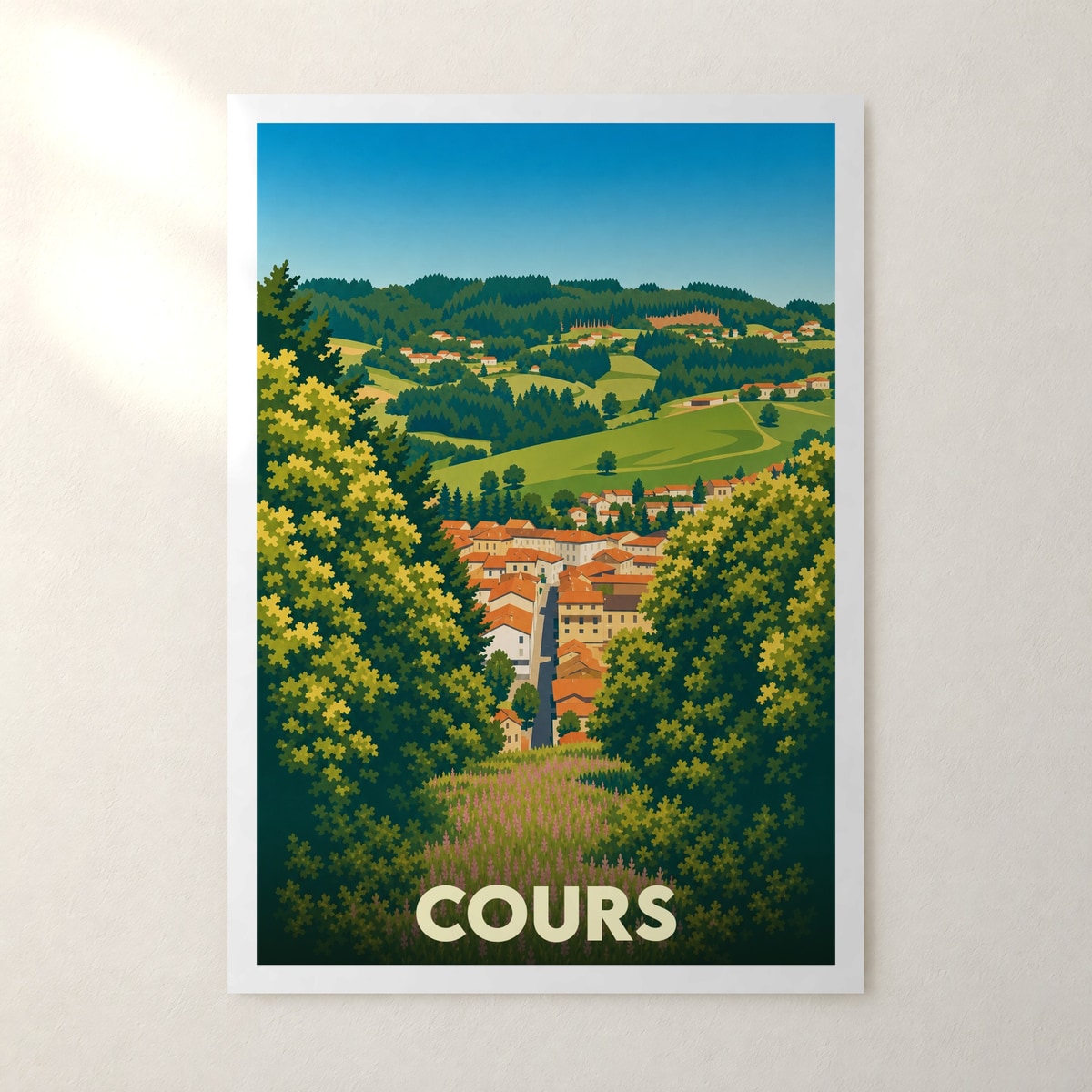 Affiche Cours – sans cadre, accrochée au mur