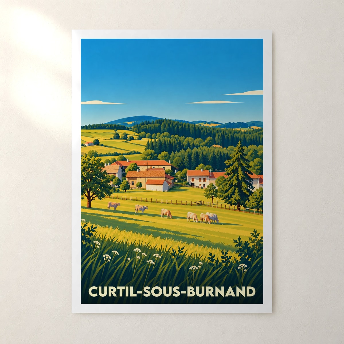 Affiche Curtil-sous-Burnand – sans cadre, accrochée au mur