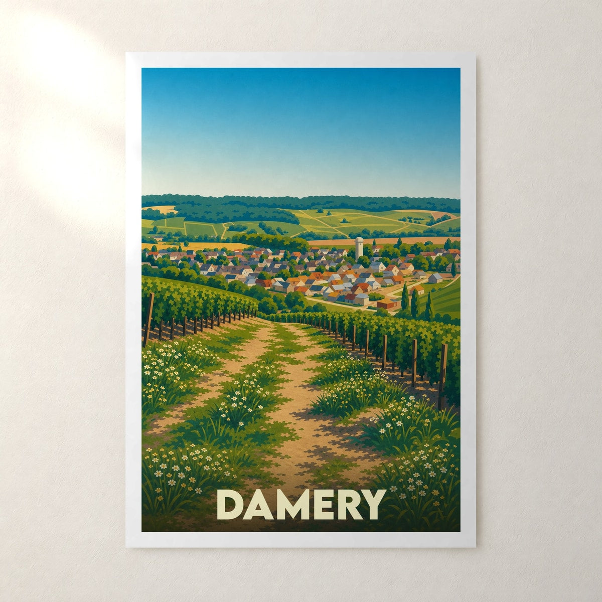 Affiche Damery – sans cadre, accrochée au mur