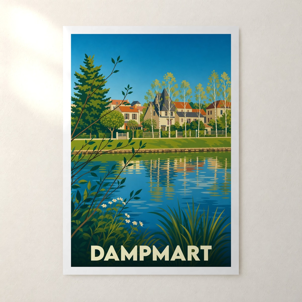Affiche Dampmart – sans cadre, accrochée au mur