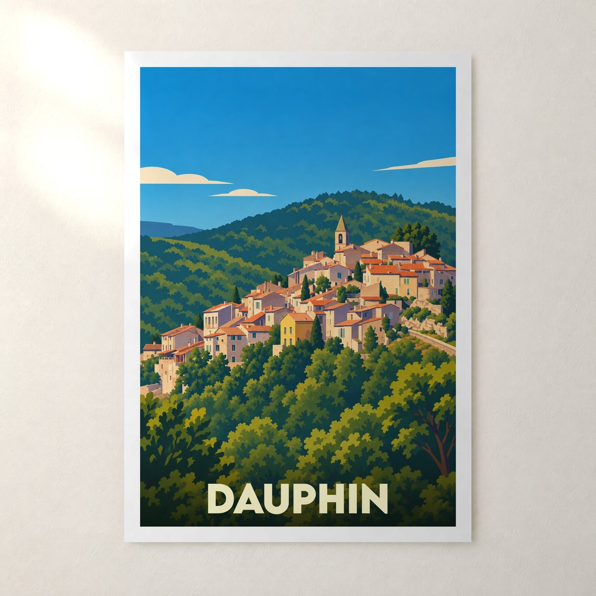 Affiche Dauphin – sans cadre, accrochée au mur