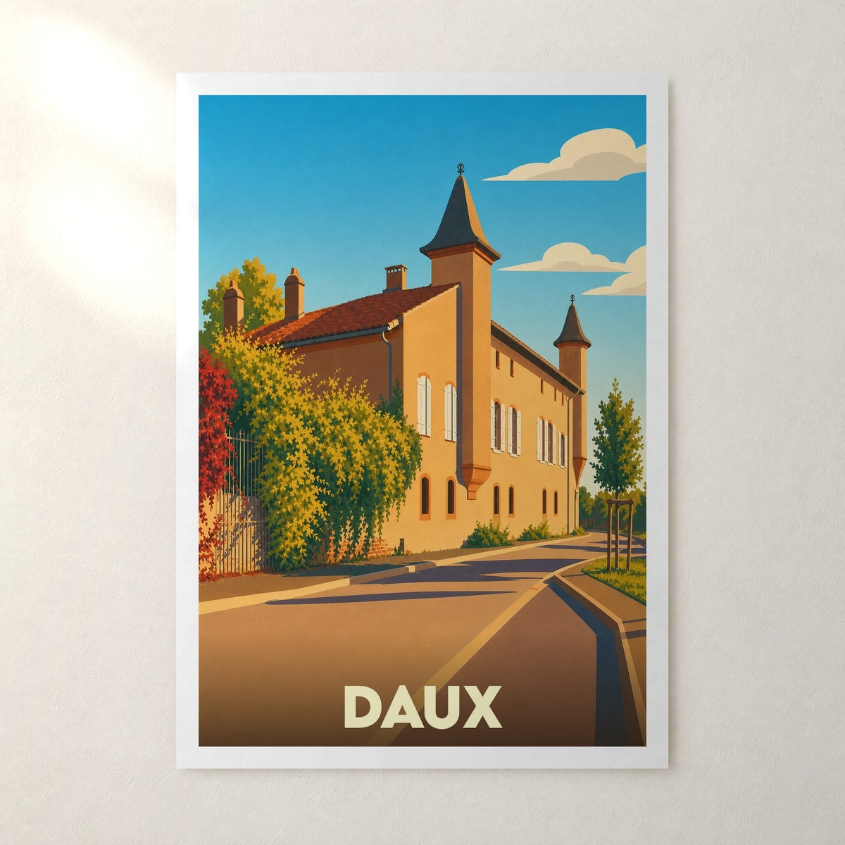Affiche Daux – sans cadre, accrochée au mur