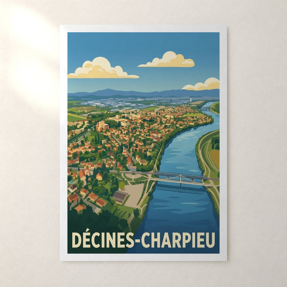 Affiche Décines-Charpieu – sans cadre, accrochée au mur