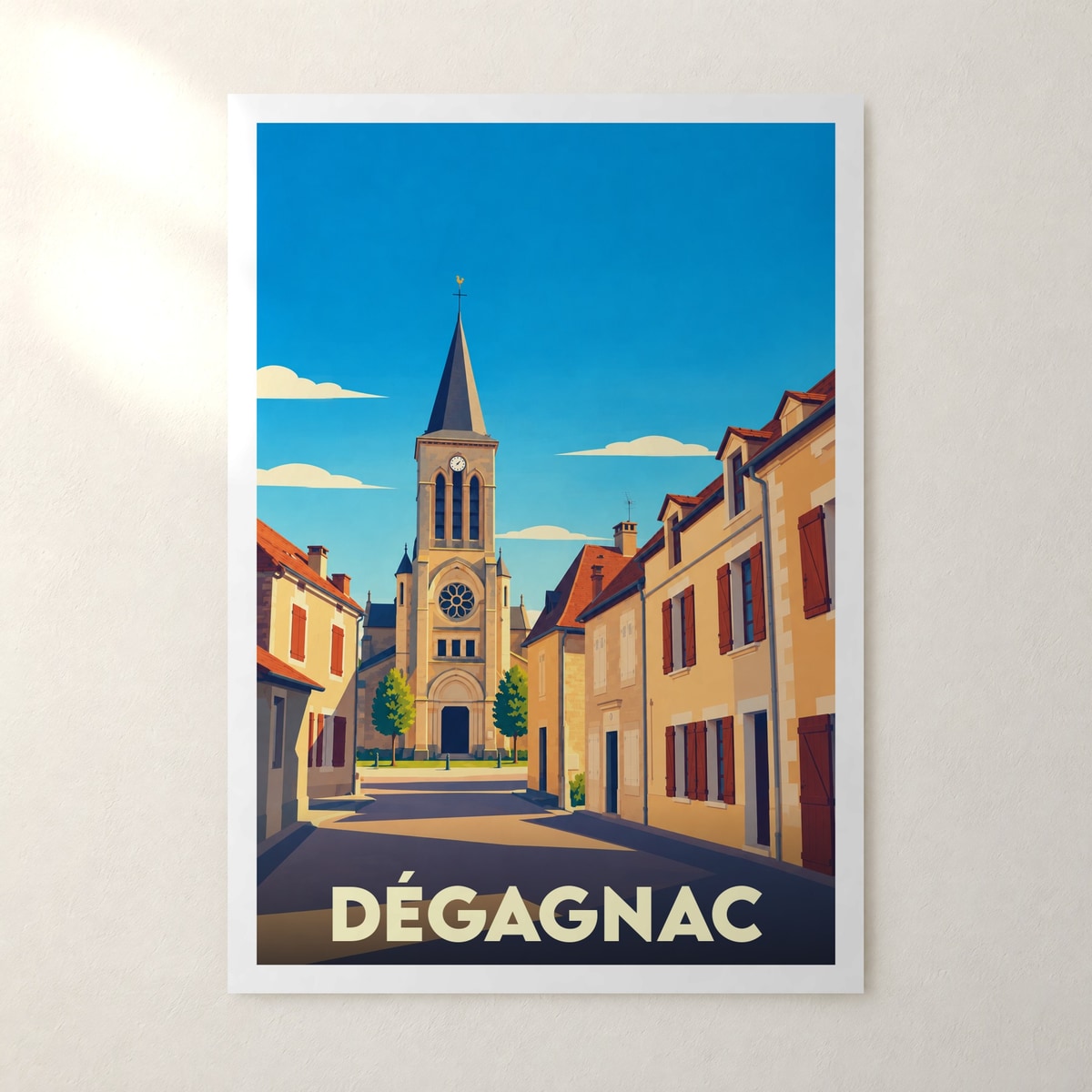 Affiche Dégagnac – sans cadre, accrochée au mur