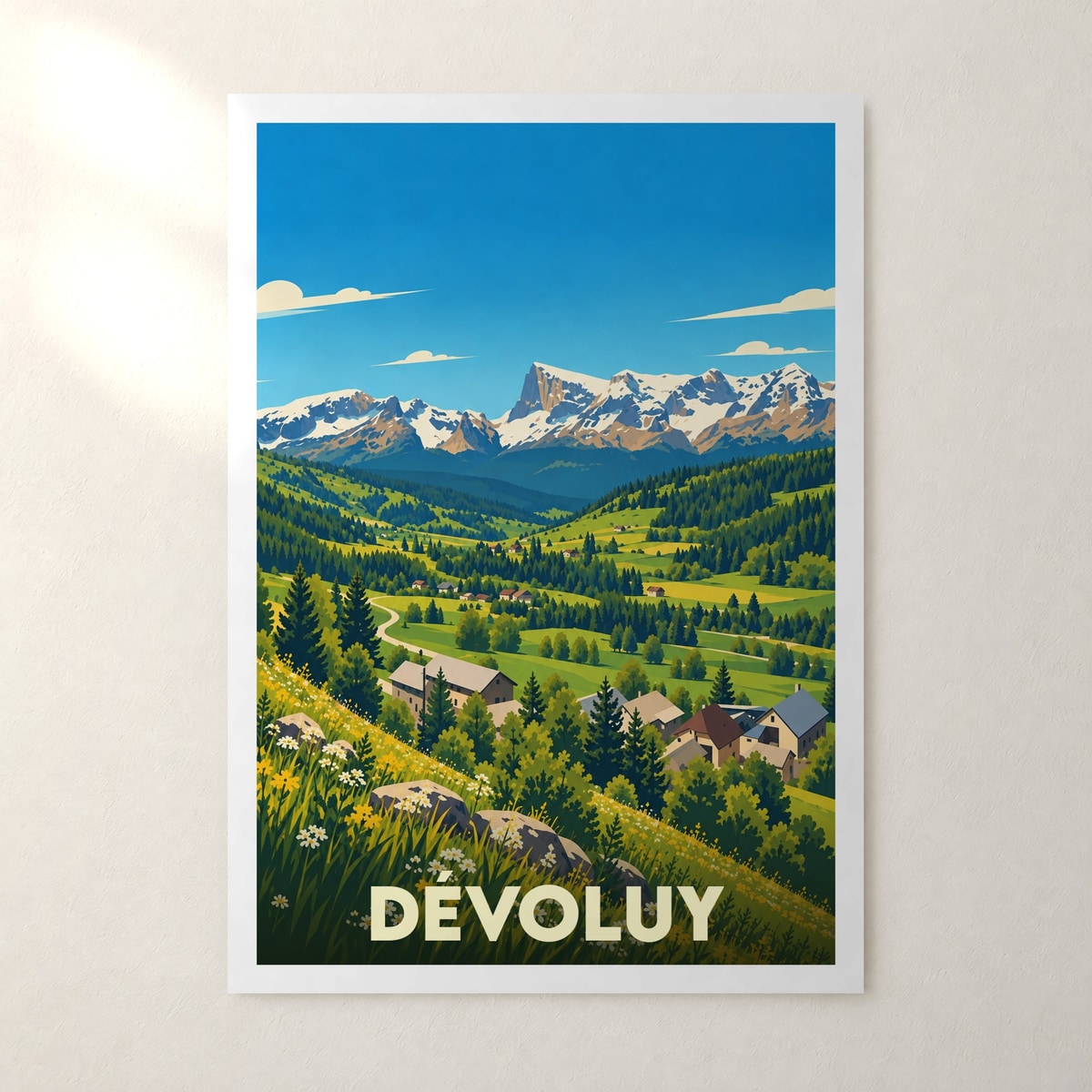 Affiche Dévoluy – sans cadre, accrochée au mur