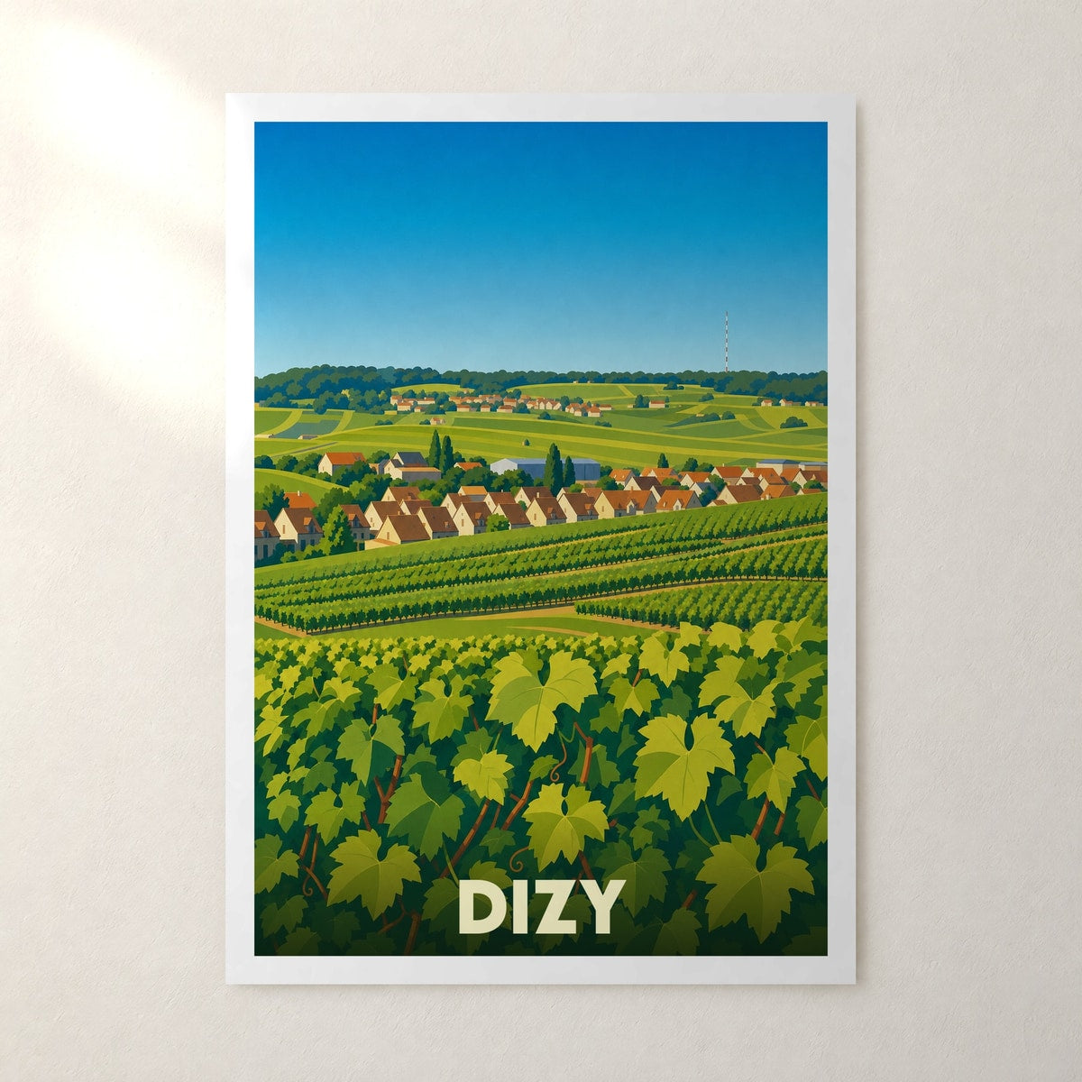 Affiche Dizy – sans cadre, accrochée au mur