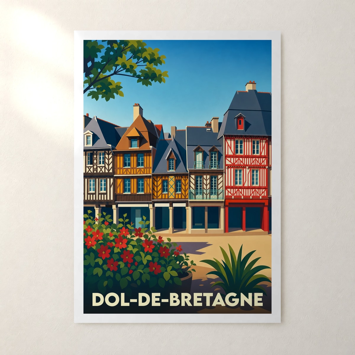 Affiche Dol-de-Bretagne – sans cadre, accrochée au mur