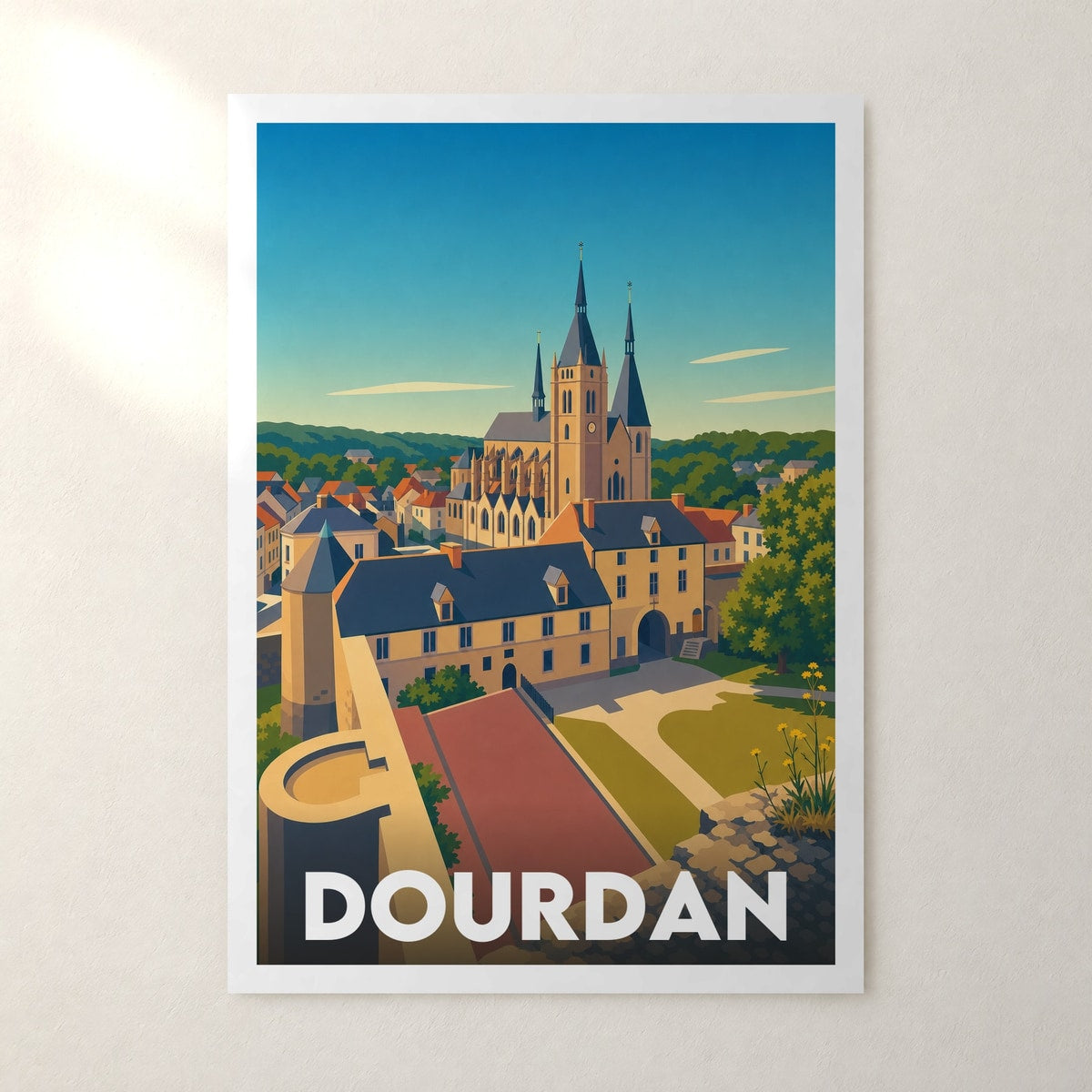 Affiche Dourdan – sans cadre, accrochée au mur