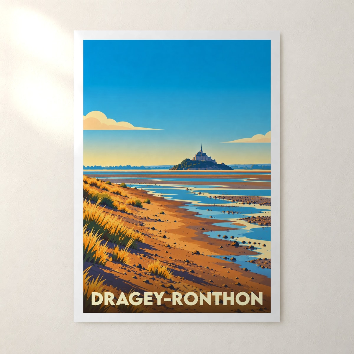 Affiche Dragey-Ronthon – sans cadre, accrochée au mur