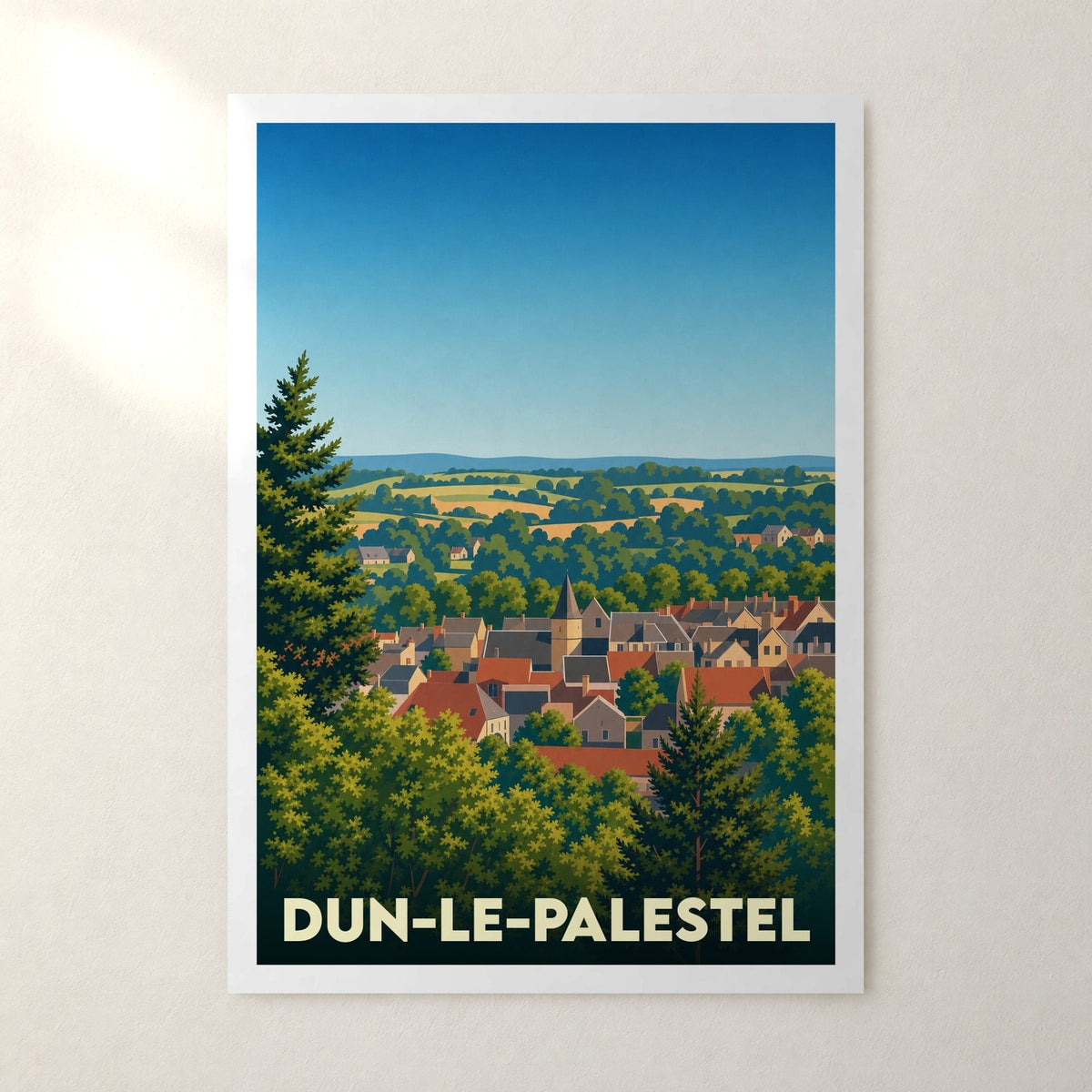 Affiche Dun-le-Palestel – sans cadre, accrochée au mur