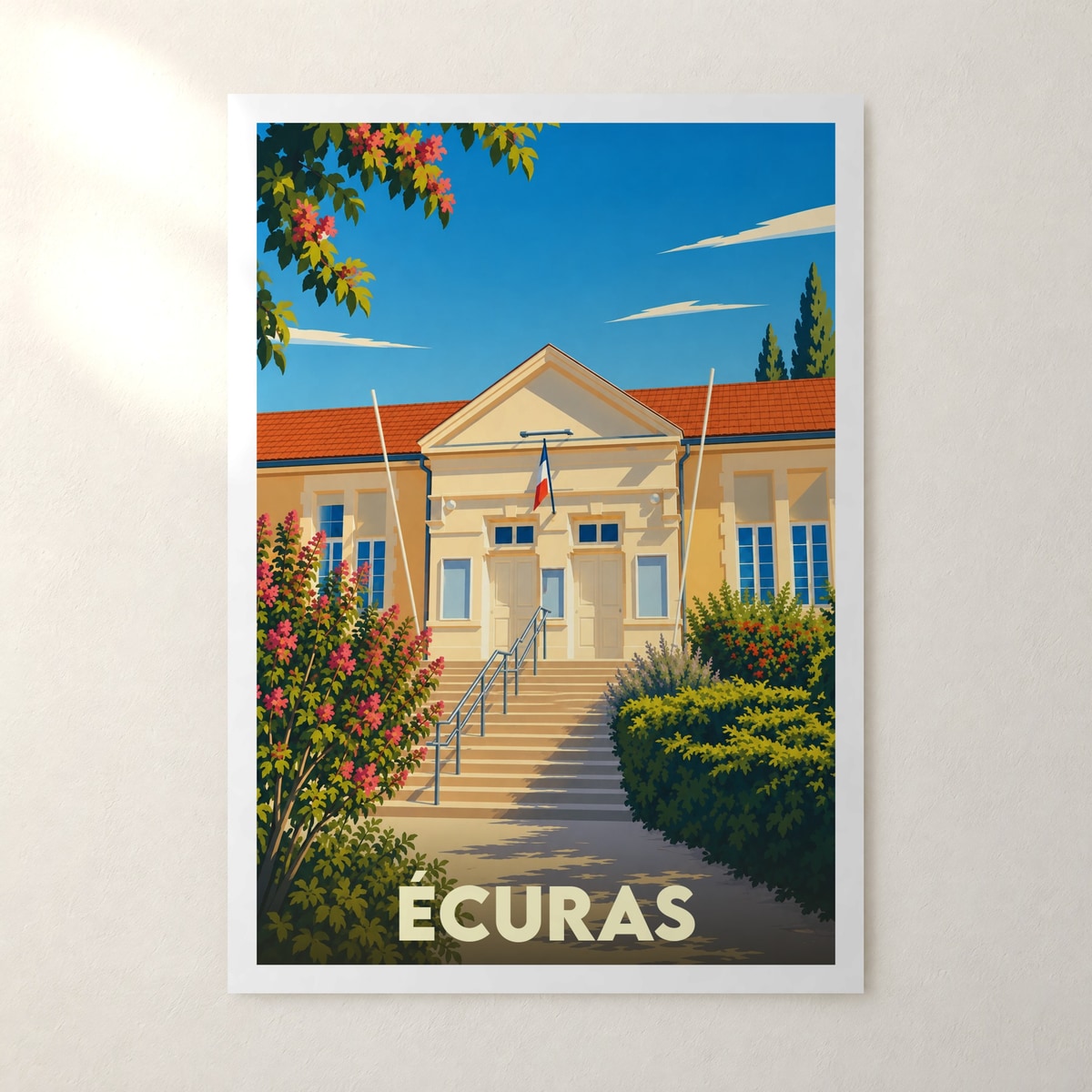 Affiche Écuras – sans cadre, accrochée au mur