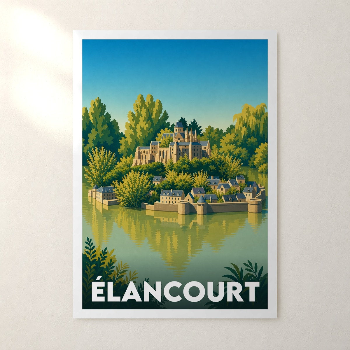 Affiche Élancourt – sans cadre, accrochée au mur