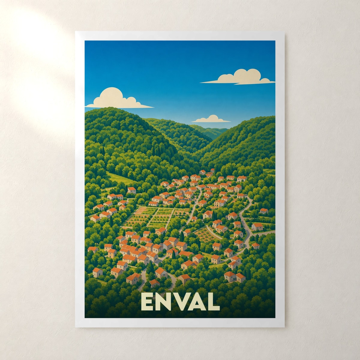 Affiche Enval – sans cadre, accrochée au mur