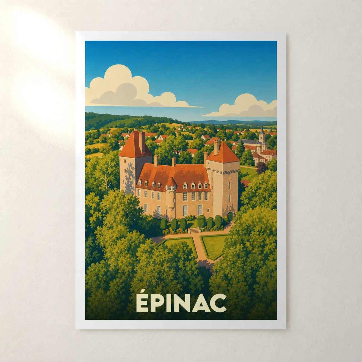 Affiche Épinac – sans cadre, accrochée au mur