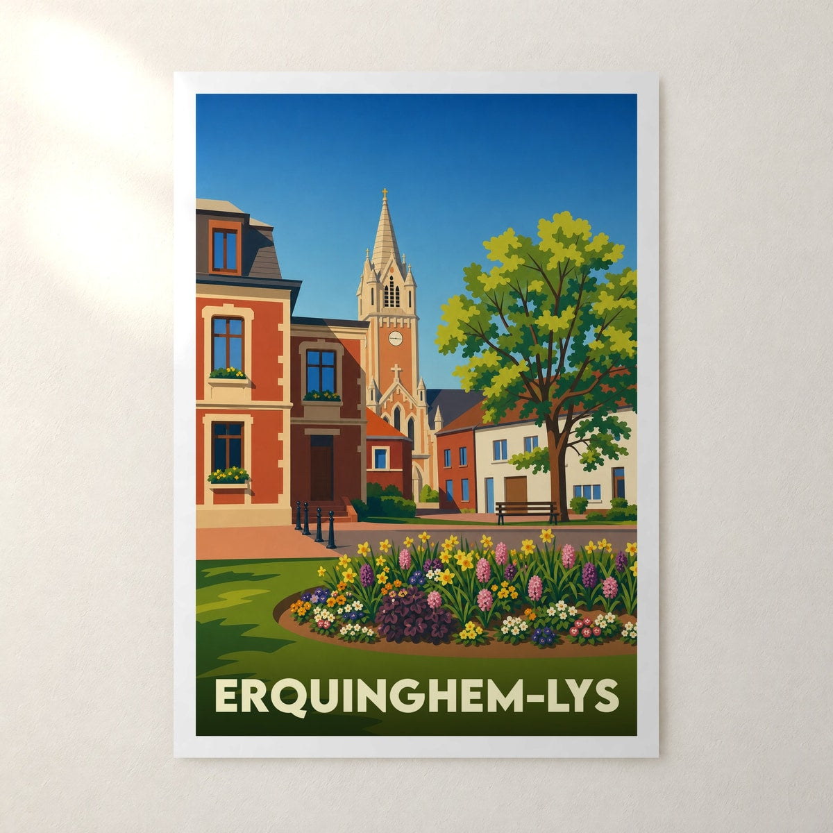 Affiche Erquinghem-Lys – sans cadre, accrochée au mur