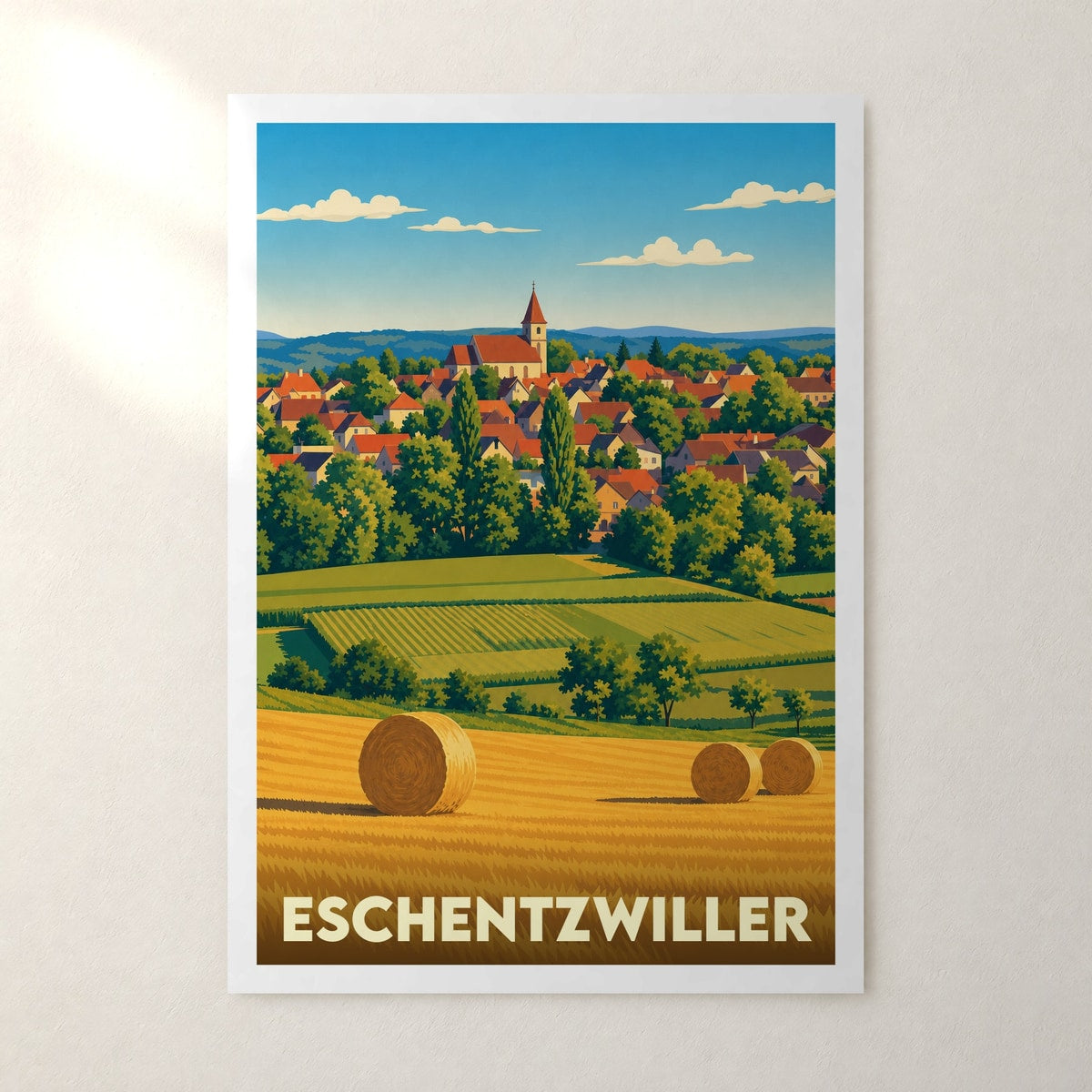 Affiche Eschentzwiller – sans cadre, accrochée au mur