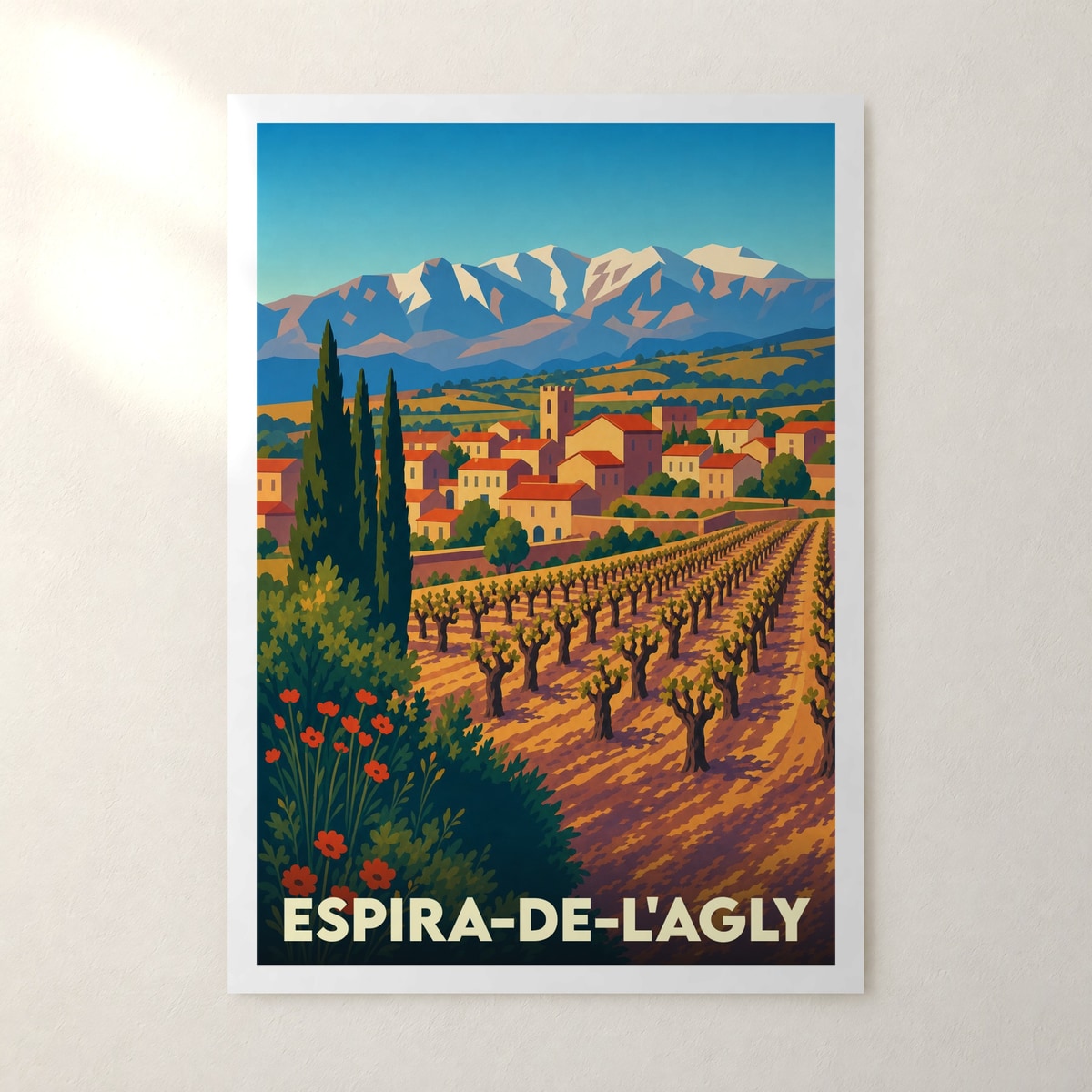 Affiche Espira-de-l'Agly – sans cadre, accrochée au mur